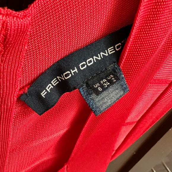 Size 2 French Connection red bodycon bandage dress - Picture 3 of 3